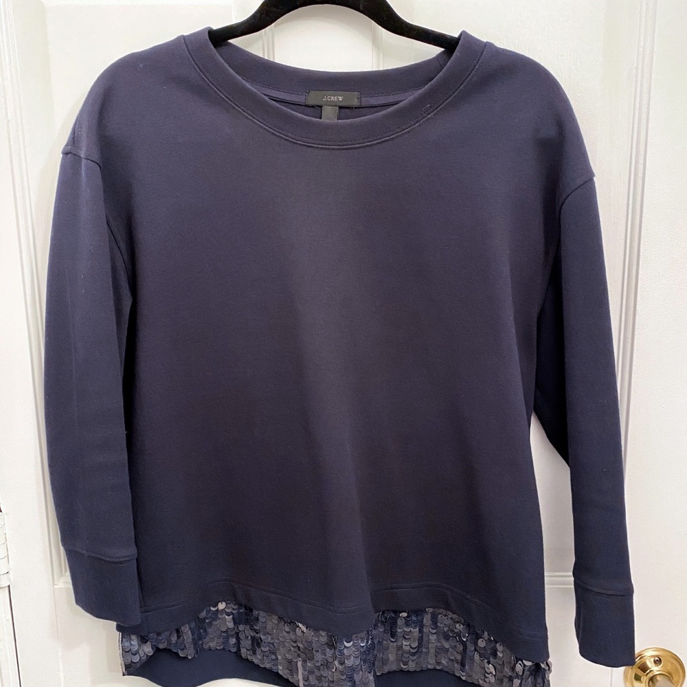 J. Crew Sequin Trim Sweater